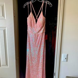 Pink Sequin Prom Gown